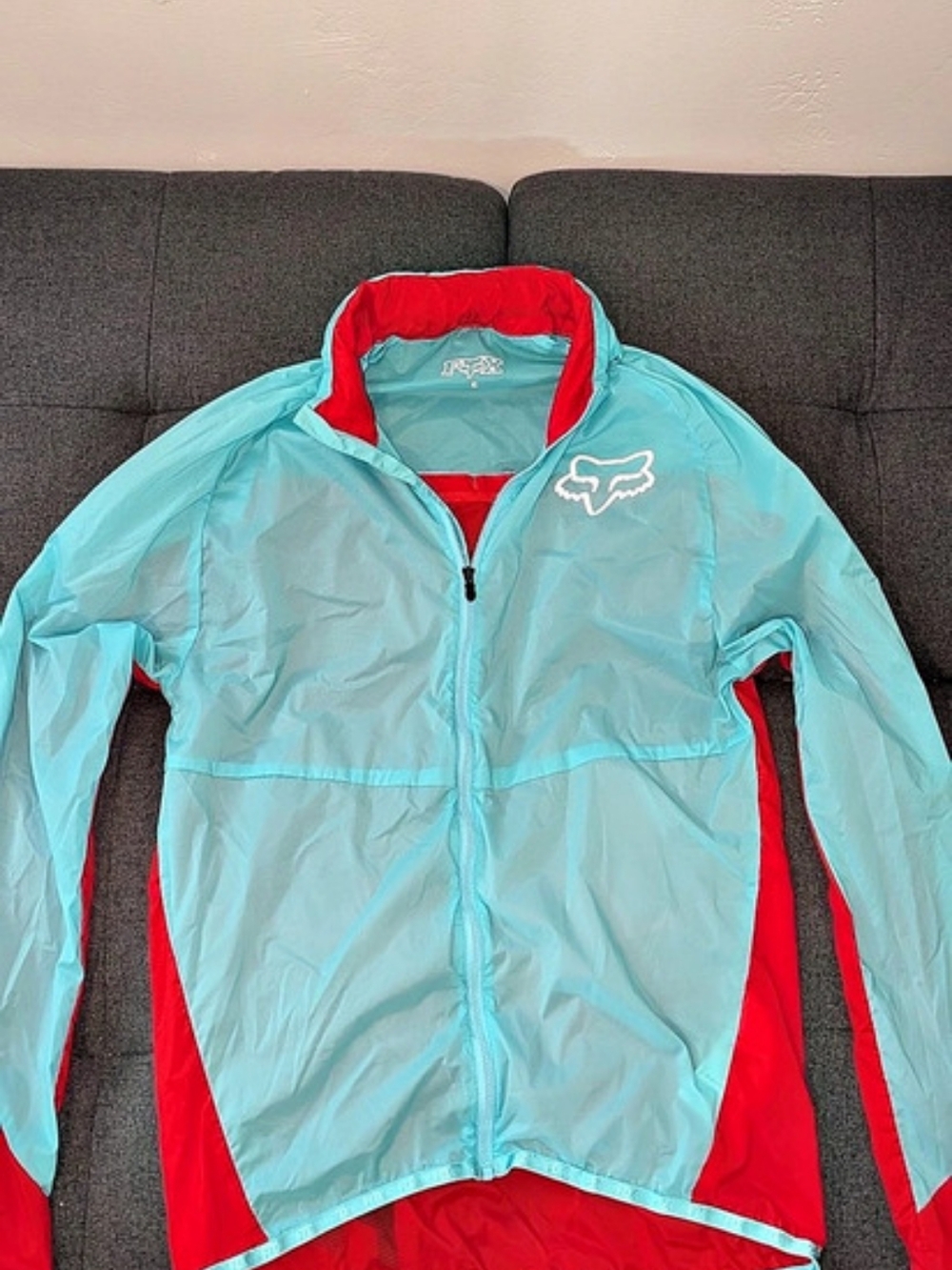 Fox Racing Fox Head jacket Color Block Windbreaker Size Small Like New